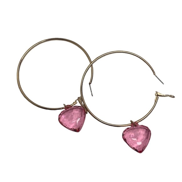 gold heart hoops - Picture 2 of 2